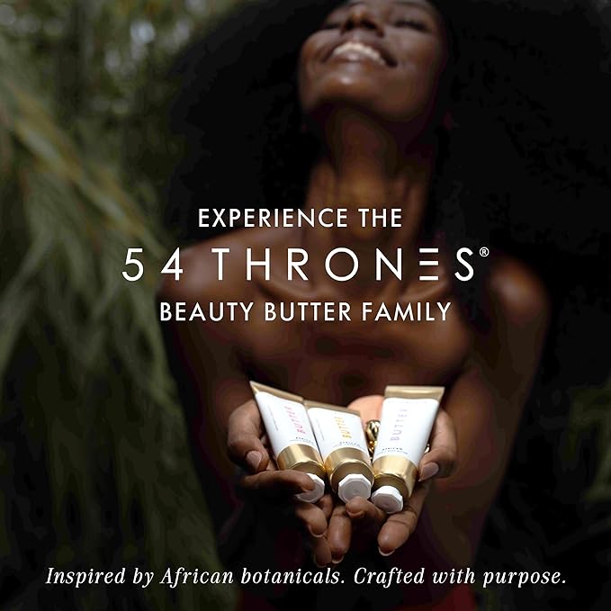 54 Thrones Mini African Beauty Shea Butter, Intensive Dry Skin Support, Moisturizing Body Butter for Women, Moisturizing Body Balm and Cream, Locks in Moisture, Kenyan Hibiscus + Moroccan Rose, 1 oz