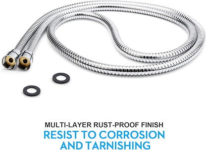 Shower Hose, 79 Inches Extra Long Stainless Steel Handheld Shower Head Hose with Brass Insert and Nut - Durable and Flexible(Chrome)