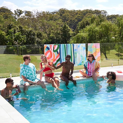Dock & Bay Beach Towel - Quick Dry, Sand Free - Compact, Lightweight - 100% Recycled - Includes Bag - Sunset Splash - Extra Large (200x90cm, 78x35)