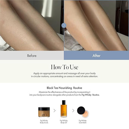 Fig Whisky Hydrating Body Oil – Fast-Absorbing & Non-Greasy Moisturizer with Fig, Argan & Jojoba Oils – Silky Smooth Glow & Deep Nourishment, Woody Scent, 3.38 fl. oz