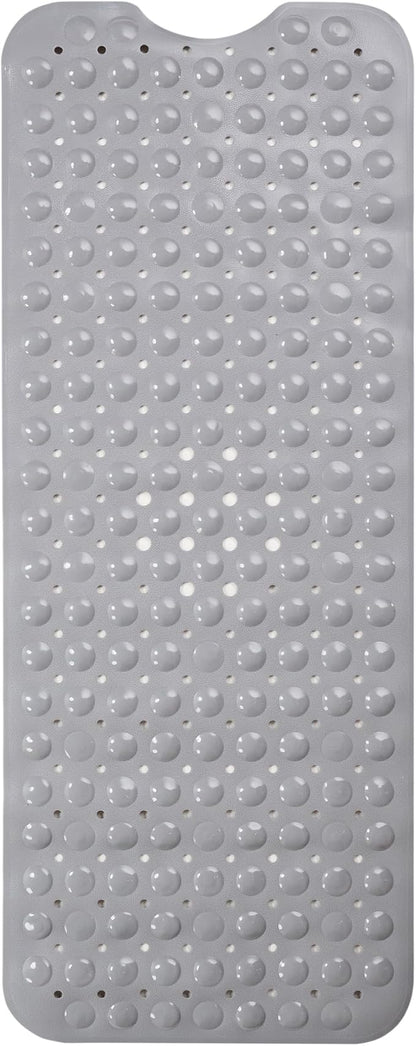 ENKOSI Large Non Slip Bathtub & Shower Mat - Extra Long 40 x 16 Inch, Anti Slip Bathmats for Bathroom Tub (40x16 Grey 1-Pack)