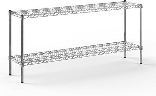14" Deep x 60" Wide x 27" Height Wire Shelving Kit | 2-Tier | NSF Commercial Storage Rack Unit
