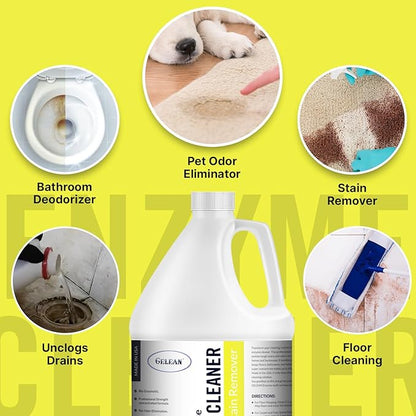 Multi-Purpose Probiotic Enzyme Citrus Cleaner, 64oz - Pet Stain and Odor Remover - Concentrated - Professional & Home Strength Drains, Floors, Bathrooms, Toilets Trash Can, Made in USA