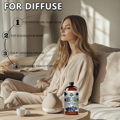 Blueberry Essential Oil (16 oz / 480 ml) – Blueberry Oils for diffusers, humidifiers, Home Baths, Cleaning Products, Yoga, DIY Soaps and DIY Scented Candles