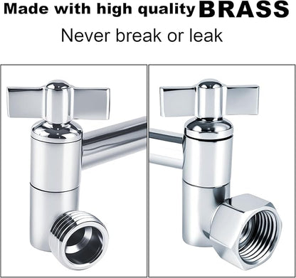 Heavy Duty Adjustable Shower Arm, 11" Brass Extension with Gear Lock Teeth & Swivel Nut, Strong Load Support, No Sagging, Keeps Shower Head Straight, Leak-Free, G1/2 Universal (Chrome)