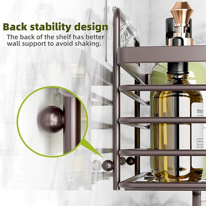 Yougai Shower Caddy 3 Pack, No Drilling Stainless Steel Hanging Shower Organizer Set, Strong Adhesive Shower Organizer for Bathroom Storage, Waterproof & Large Bearing Weight Organizer Shelf