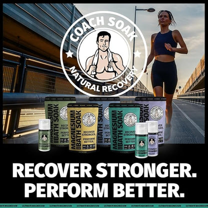 Coach Soak Epsom Salt Alternative Bath Soak & Cream with Magnesium Flakes - 1.61 lb (Pack of 2) - Cooling Peppermint - Foot Soak & Bath Salts for Relaxing Muscle Support & Skin Softening
