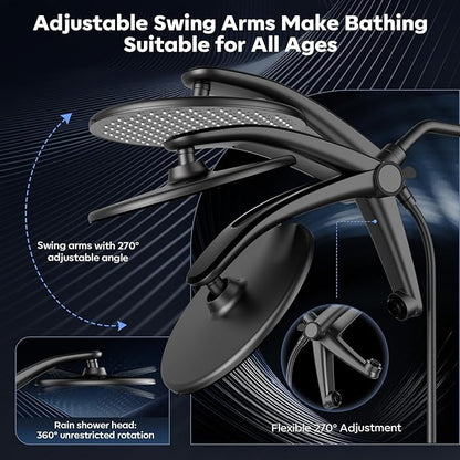 Shower Head with filtered Handheld High Pressure daul Shower Heads with Handheld Spray Combo and 10 Sprays Handheld Shower Head Detachable Shower head Built-in Magnetic Docking and Power Jets
