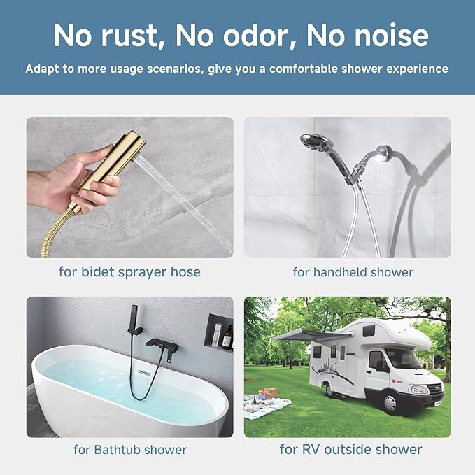 Shower Hose Extra Long 304 Stainless Steel Handheld Showerhead Hoses,Anti Winding Interface,With Brass Insert And Nut-durable ＆ Flexible Rv Shower Hose Replacement (Chrome, 39 Inches)