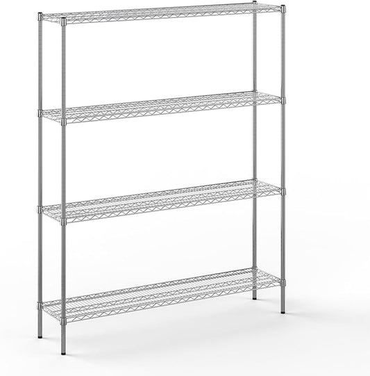 14" Deep x 60" Wide x 74" Height Wire Shelving Kit | 4-Tier | NSF Commercial Storage Rack Unit