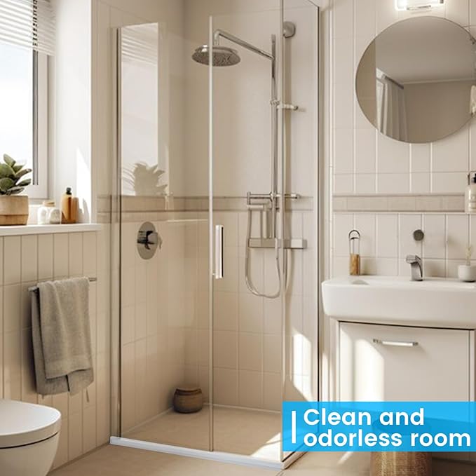 POZIA Clear Frameless Glass Shower Door Bottom Seal | Shower Door Sweep for Leak-Proof, Quick Installation to Create Reliable Water Barrier (2PACK-3/8in-20mm Gap)