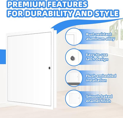 18" x 18" Metal Access Panel, 1MM Thickened Access Panel for Drywall, Aluminum Access Panel for Walls and Ceilings, Rust-Resistant and Easy-to-Install Drywall Access Panel