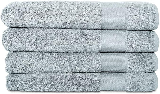 Hencely Premium Bath Towel Set of 4-28x58 Inches - High Absorbency, Quick Drying - 100% Soft Turkish Cotton Towels - Ideal for Home, Bathroom, Hotel, Spa, and Gym - Water Green