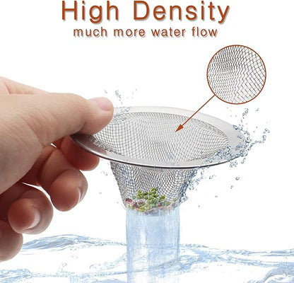 2pcs Heavy Duty Stainless Steel Slop Basket Filter Trap, 4.41" Top / 2.44" Mesh Metal Sink Strainer,Perfect for Kitchen Sink/Bathroom Bathtub Wash Basin Floor Drain Balcony Drain Hole,Utility…