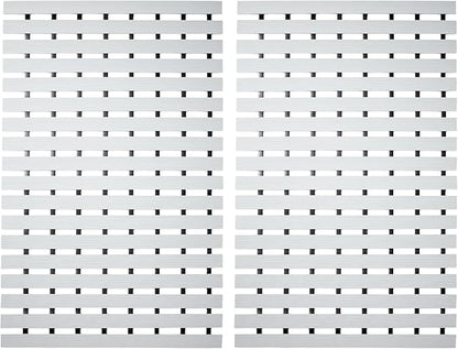 Extra Long Non Slip Shower Mat Without Suction Cups,Heavy Duty Rubber Bathtub Mat Spliceable,Cuttable,Quick Drain,Indoor Outdoor Use,2pack (Grey)…