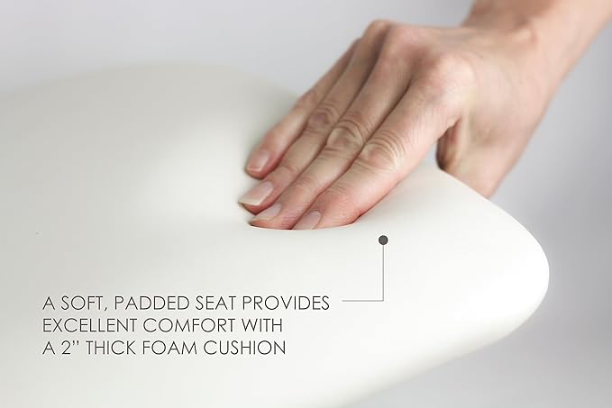 Seachrome Lift-Assist Shower Seat, L-Shaped Left-Hand, ADA, Wall Mount, Padded White Naugahyde