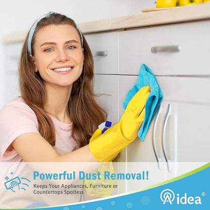 AIDEA Microfiber Cleaning Cloth-8PK, Soft Microfiber Towels for Cars, Absorbent Cleaning Rags, Lint-Free Streak-Free Wash Cloths for House, Kitchen, Window(12in.x16in.)