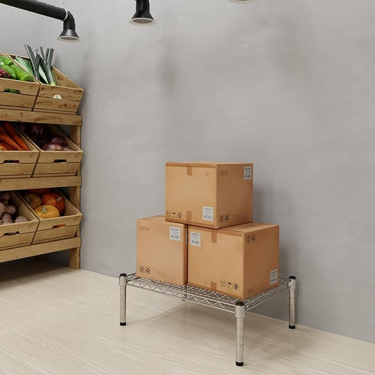 18" Deep x 24" Wide x 8" Height 1-Tier Wire Shelving Kit | NSF Commercial Storage Rack Unit