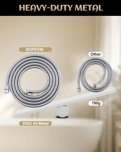 Shower Hose Replacement 118 Inch Extra Long, Stainless Steel Flexible Extension for Handheld Shower Heads, G1/2 Universal Fitting, Chrome