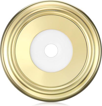 Enhon Metal Tub Spout Cover Ring, Bathroom Faucet Remodeling Wall Plate with Foam Gasket, 1-1/2 Inch ID and 3-5/8 Inch OD (Polished Brass)