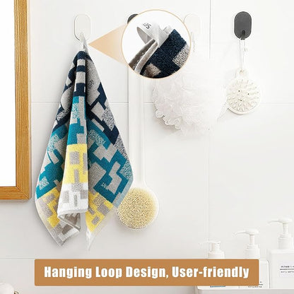 SEMAXE 18-Pack Bath Towel Set Include 6 Bath Towels, 6 Hand Towels, 6 Wash Cloths, 100% Cotton Bathroom Towels with Hanging Loops, Soft and Absorbent Towel, Colorful Towel - Checkered Collection