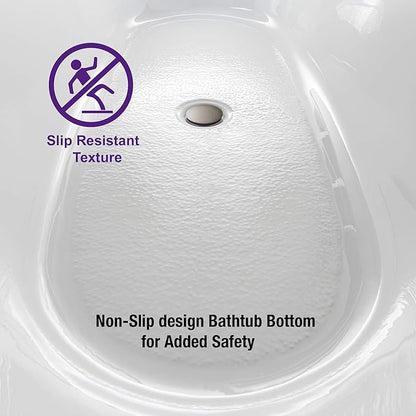 WOODBRIDGE 59" Acrylic Freestanding Bathtub Contemporary Soaking Tub, Black Acrylic(Brushed Nickel Drain/Overflow),BTA1816-BN