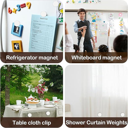 8 Pack Shower Curtain Weights, Rubber Covered Magnetic Curtain Weights, Shower Magnets for Curtain Liner Prevent from Blowing Around, Work for Drapery, Flag, Tablecloth (4 Pairs)