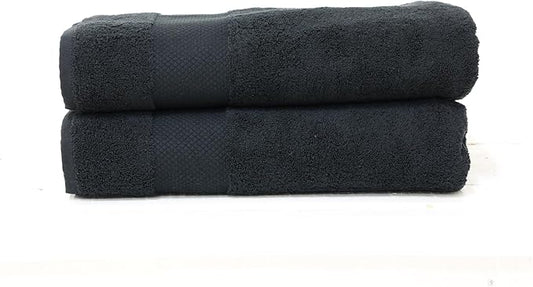 Hencely Bath Sheet Set of 2 - (35x64 Inches) - Luxury Extra Large Oversized Towels, 100% Cotton - Quick Dry, Highly Absorbent, Super Soft - Ideal for Spa, Hotel, Bathroom - (Bath Sheets 2 Pack, Black)
