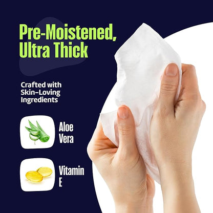 Adult Wipes for Elderly 12 Pack - Extra Large Extra Thick No-Rinse Bathing Wet Wipes for Adults - Incontinence Shower Alternative Disposable Washcloths - Fragrance-Free XXL