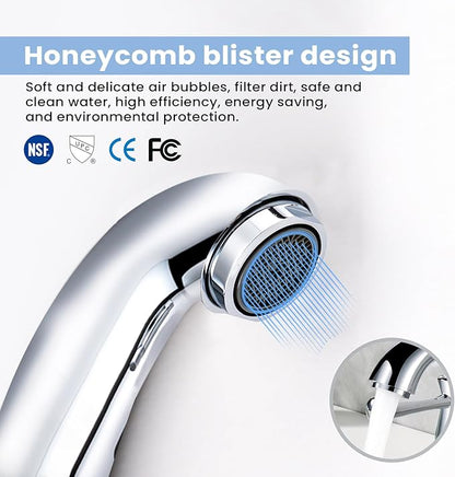 Touchless Bathroom Faucet for 3 Holes 3 Handles, Controlling Temperature & Adjustable Water Flow, Short & Long Induction Modes, Auto Motion Sensor Bathroom Faucet Set (29183 Brushed Nickel)