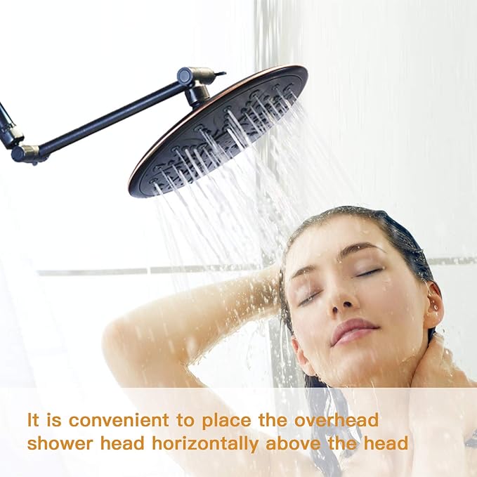 8 Inch Shower Head Extension Arm Oil Rubbed Bronze.Solid Brass Adjustable Shower Arm Extension. Lower Or Raise Any Rain Or Handheld Showerhead To Your Height & Angle – Universal Connection