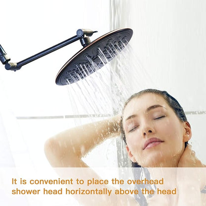 11 Inch Shower Head Extension Arm Oil Rubbed Bronze.Solid Brass Adjustable Shower Arm Extension. Lower Or Raise Any Rain Or Handheld Showerhead To Your Height & Angle – Universal Connection