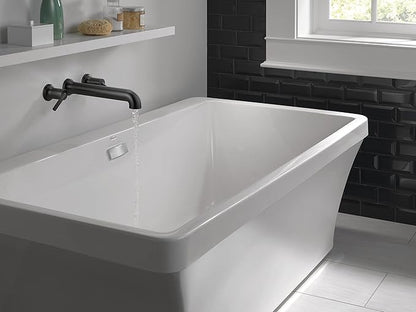 Delta Wall Mount Bathroom Faucet 3 Hole, Matte Black Bathroom Sink Faucet for Vanity, Matte Black T5759-BLWL (Valve Not Included)