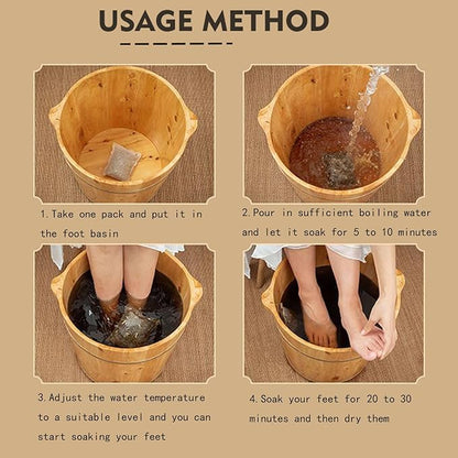 30 Pack Herbal Foot Soak Bags -Natural Ginger Mugwort Foot Detox Soak ,Body care herbal package Soothes Tired ,Chinese Herbal Foot Bath Spa Gift for Men & Women艾草生姜中药泡脚包 (32 Ounce (Pack of 1), 28)