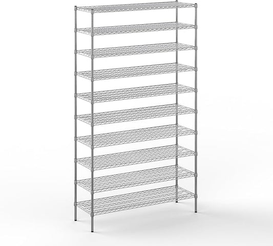 18" Deep x 54" Wide x 96" Height Wire Shelving Kit | 10-Tier | NSF Commercial Storage Rack Unit
