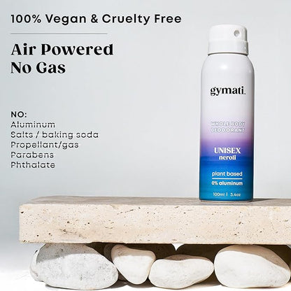 Gymati Fitness Body Deodorant Spray Aluminum Free - Women & Unisex - Pack of 2