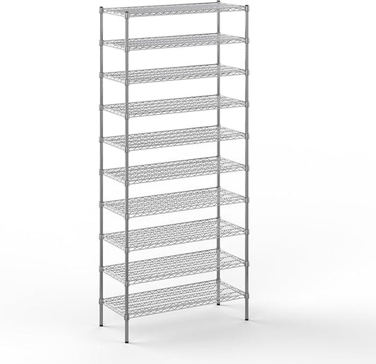 18" Deep x 42" Wide x 96" Height Wire Shelving Kit | 10-Tier | NSF Commercial Storage Rack Unit