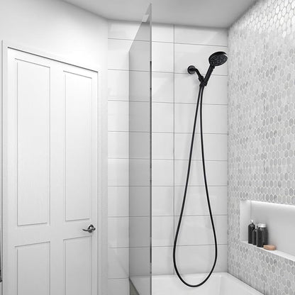 Aleasha Extra Long PVC Shower Hose Replacement for Bathing, Toilet Cleaning, Dogs - Matte Black 140 Inch Long Hose