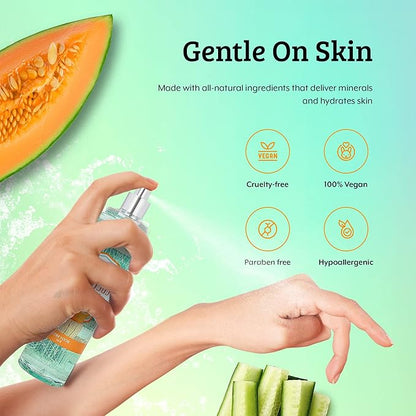 Cucumber Melon Fine Fragrance Body, Womens Perfume Fragrance Body Mist & Sprays, Women's Refreshing Scented Gifts & Presents 8 oz Fine Mist Spray Bottle