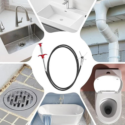 Drain Snake,33 inch Flexible Claw Grabber Tool,Drain Clog Remover - Snake Drain Hair Removal Tool for Home Sink, Bathroom Tub,Drain, Toilet, Tight Spaces