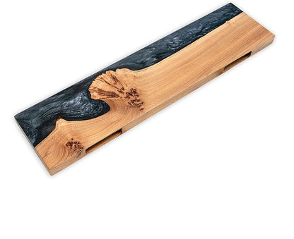 RWA Straight Edge Floating Shelf – Unique Wood Floating Shelf for Wall Decor, Living Room, Bedroom, or Bathroom – Sleek Decorative Wall Shelves for Home & Office (Straight/Black, Medium - 16x6)