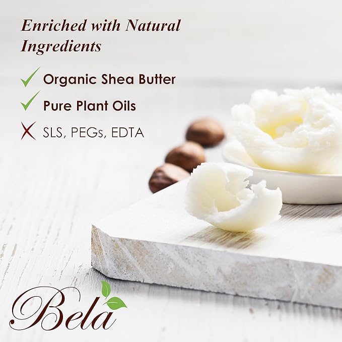 BELA French Peach Soap, 3.3 OZ Pack of 6, Long Lasting French Triple Milled Bar Soap with Organic Shea Butter, Hand, Face and Body Wash Bar, Made in Australia