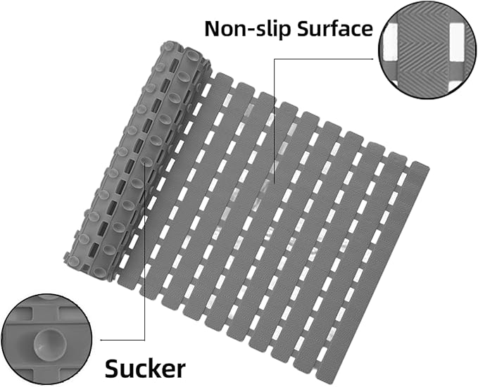 Modern Simplicity Family Expenses Bathroom Bathtub Floor Non-Slip mat with Drainage Hole with Sucker Shower Bathroom Foot pad (Green)