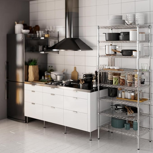 18" Deep x 30" Wide x 74" Height Wire Shelving Kit | 8-Tier | NSF Commercial Storage Rack Unit