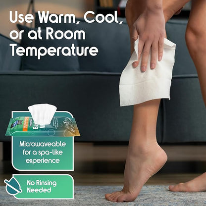 Inspire Ultra Thick Rinse-Free Bath Towels | Shower Towels - Flush-Free Wet Wipes with Aloe | Thick Strong Extra Large Towel for Adults | Body Wipes for Adults Bathing No Rinse