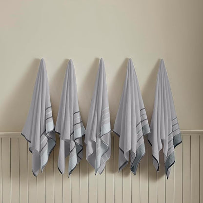 Decorative Hand Towel Set - Luxury Cotton 4 Pack 26x16 Hand Towel Set - Luxurious, Ultra-Soft, Durable Towels for Bathroom Decor (Grey)