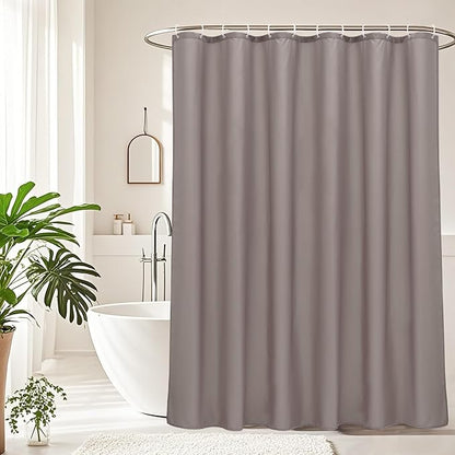 AooHome Fabric Solid Shower Curtain Liner for Hotel, Small Size Durable Shower Curtain with Hooks, Weighted Hem, Waterproof, Chocolate, 48x72 Inch