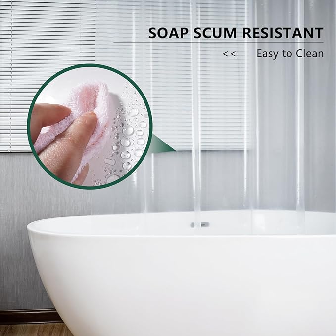 AooHome Thin Clear Shower Curtain Liner, 72x72 Premium Light Weight EVA 4G Plastic Bathroom Shower Liner with Rustproof Metal Grommets and 5 Magnets for Shower Stall, Bathtubs (No Hooks)