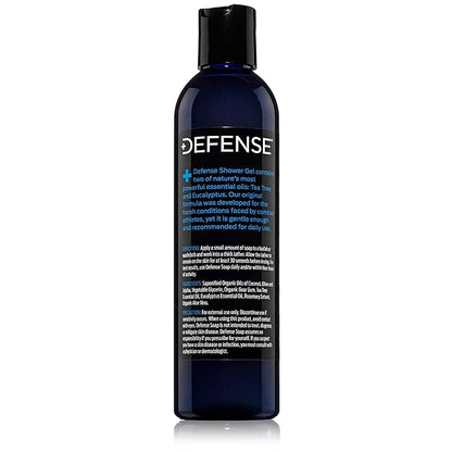 Defense Soap Tea Tree Body Wash | All Natural Organic Shower Soap for Athletes | Odor Control & Skin Fungal Protection for Sports, Post Workout & Recovery - 8 oz (Pack of 2)