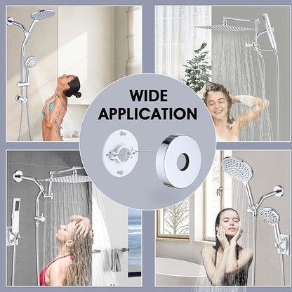 8 Inch Shower Arm with Flange and Stabilizer Bracket, Wall Mounted Shower Pipe Compatible with Rainfall Showerhead,Easy Installation, Chrome